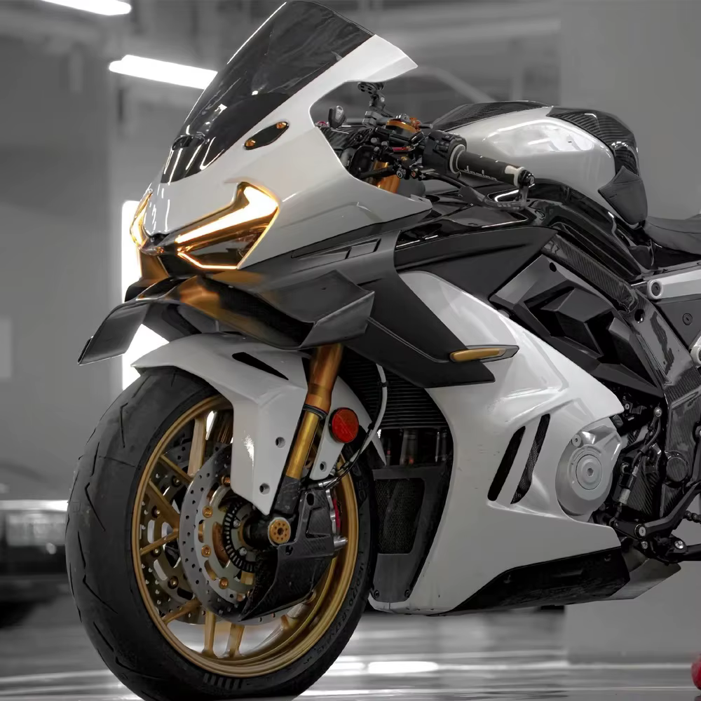 Nouveau 2024+ Compatible avec CFMOTO 675SR Spoiler avant inférieur Lame inférieure Aileron GP Spoilers avant naked à force de compression 675SR-R 2024-2025