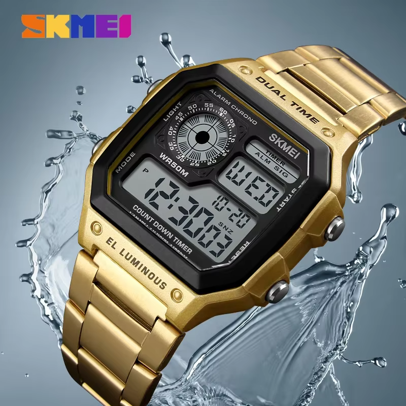 SKMEI 1335 montre numérique pour hommes rétro sport étanche Chrono électronique