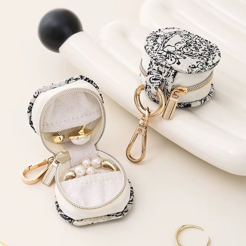 Porte-anneau à bijoux porte-clés-étui de maintien d'anneau de sport de voyage Portable-boîte de rangement d'affichage polyvalente avec porte-clés