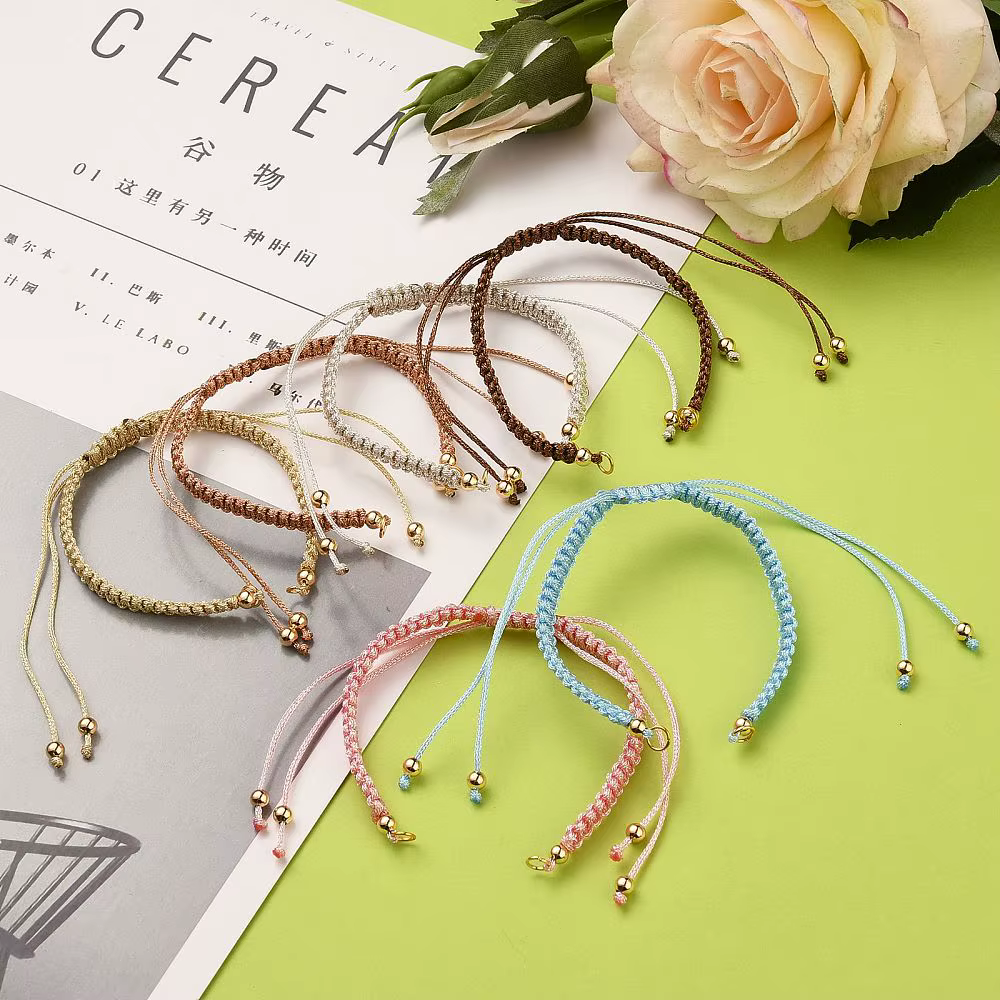 Kit de bracelets en cordon tressé en polyester réglable PandaHall