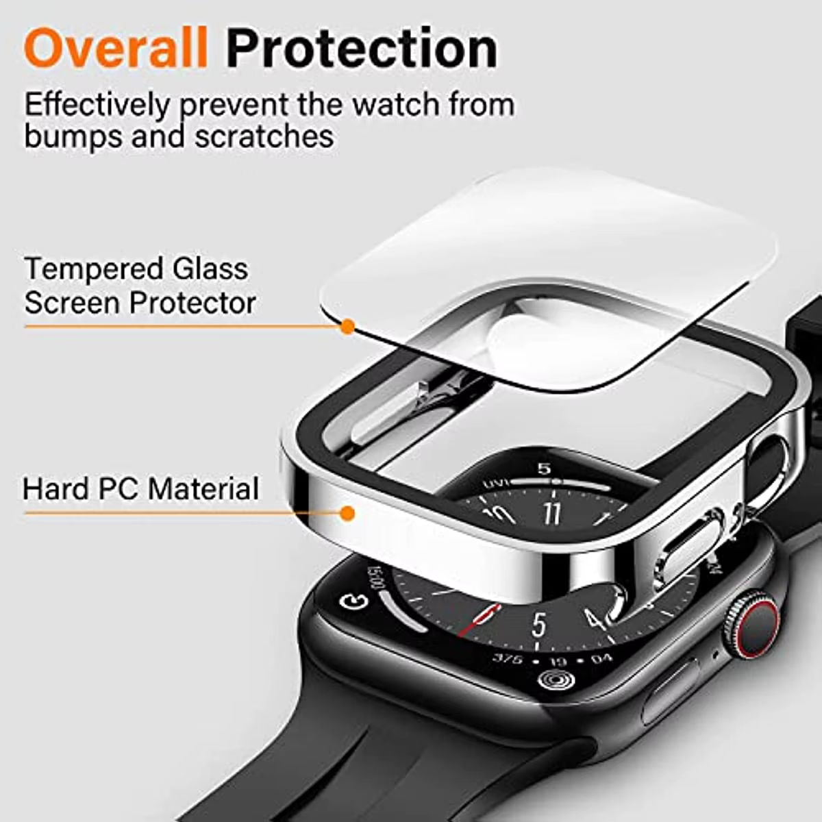 Boîtier de montre étanche + verre pour Apple Watch 40/41/42/44/45/46mm