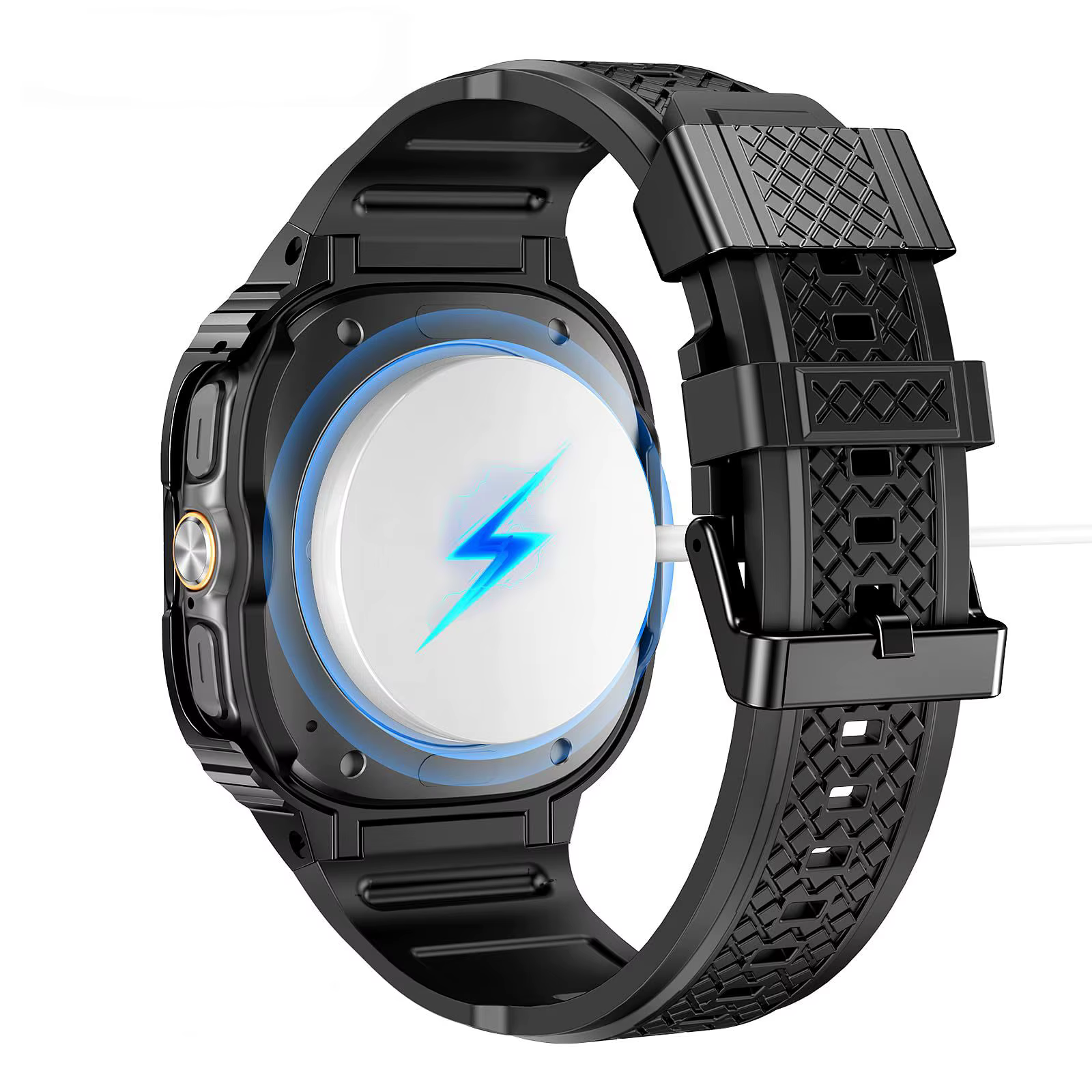 Bracelet pour Samsung Galaxy Watch Ultra 47mm, Bracelet de Sport, coque en acier inoxydable + Bracelet en Silicone TPU pour Galaxy Watch 7 Ultra 47