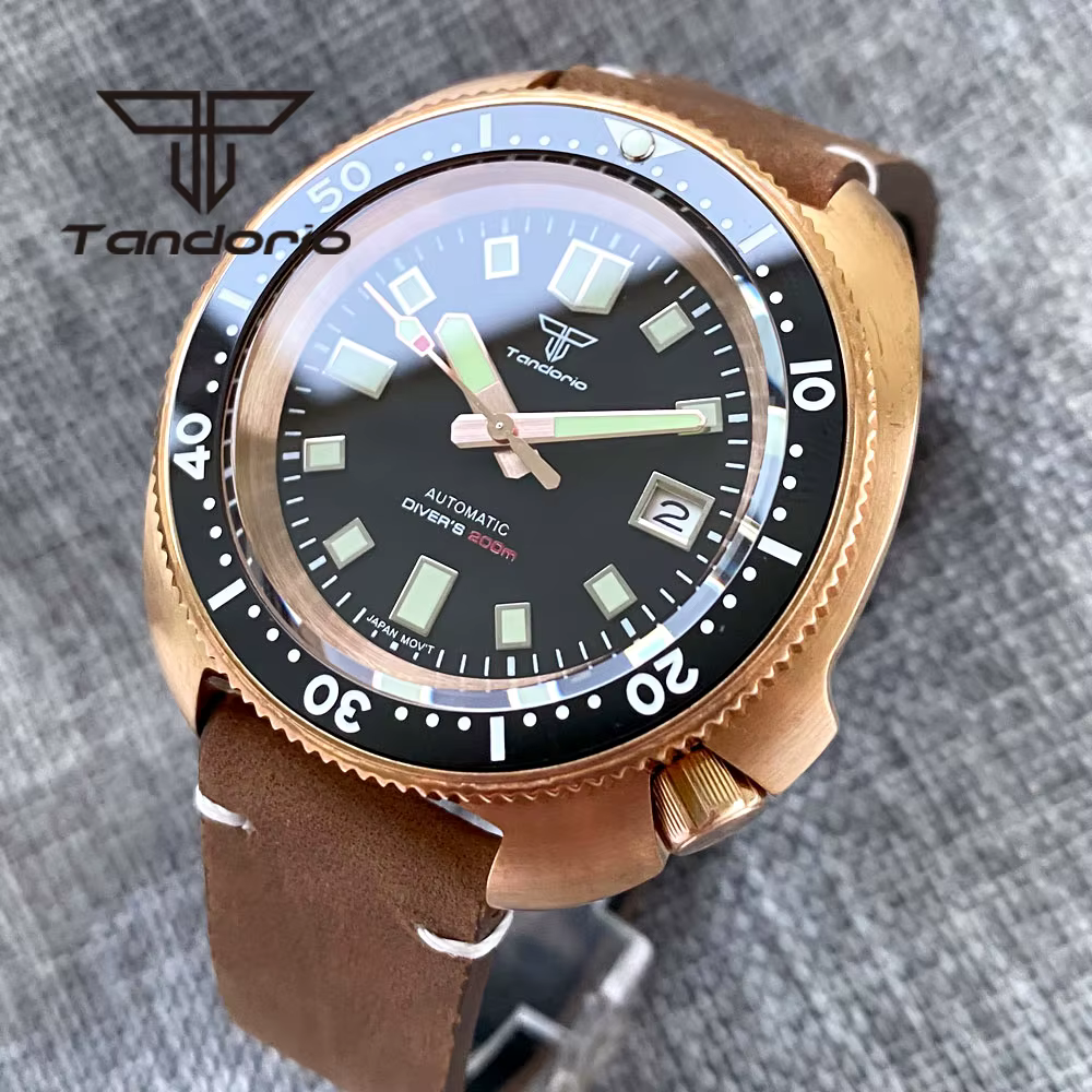 Tandorio – montre de plongée automatique en Bronze véritable Cusn8