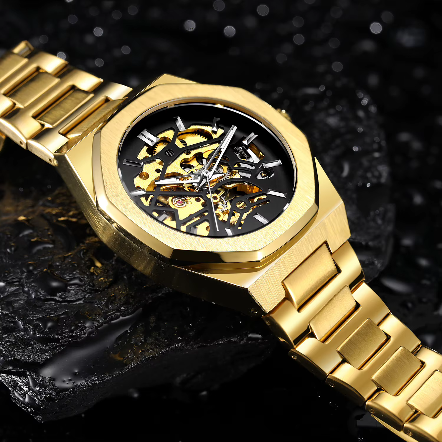 FORSINING mode automatique hommes montres haut de gamme mécanique Transparent étanche militaire en acier inoxydable