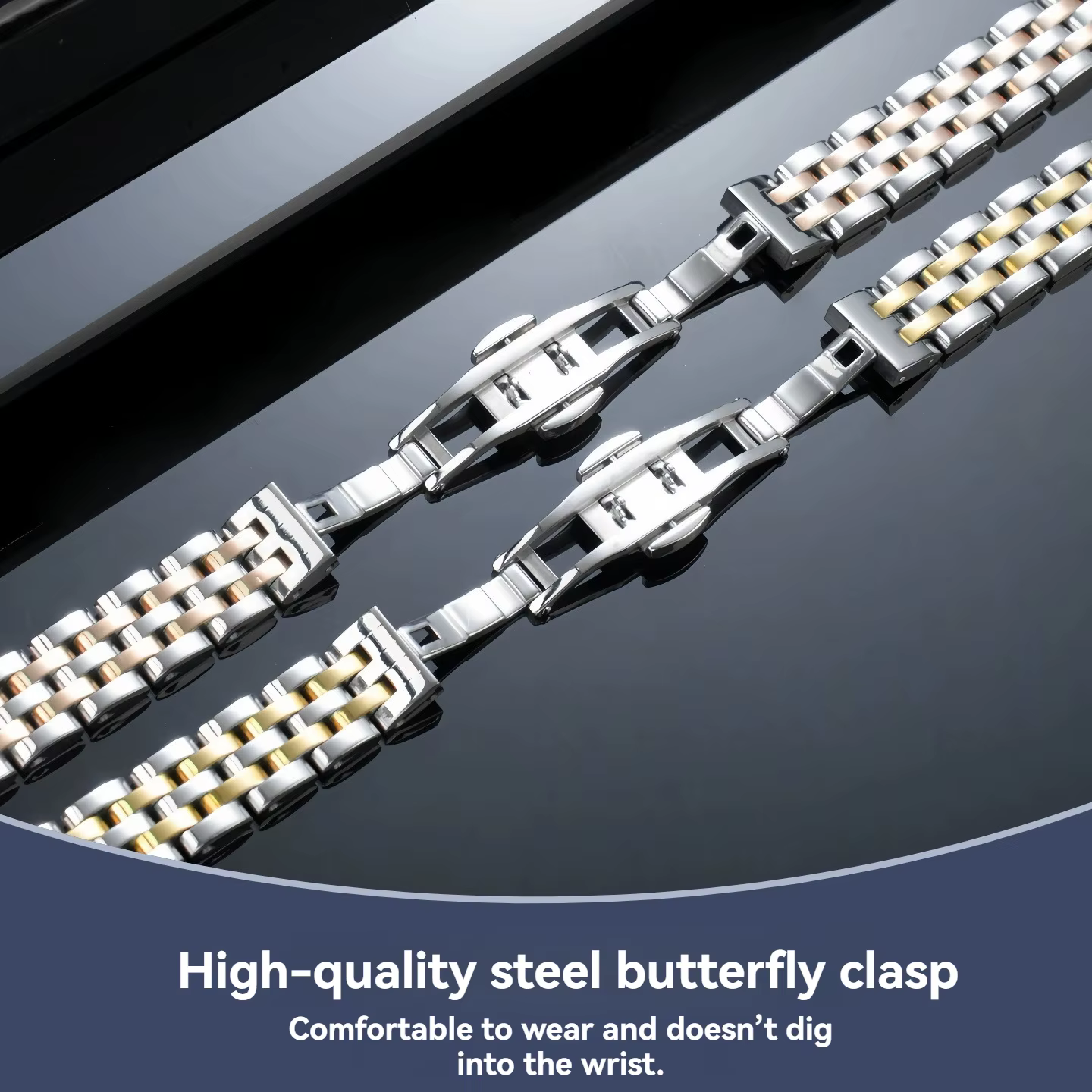 Bracelet en métal en acier inoxydable pour Cartier Panthere Santos Dumont Tank Solo
