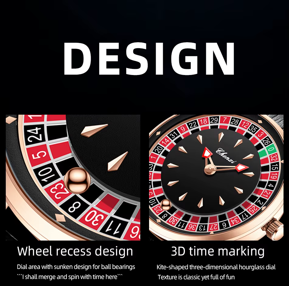 Montre à quartz pour homme de la marque haut de gamme CHENXI 360 °