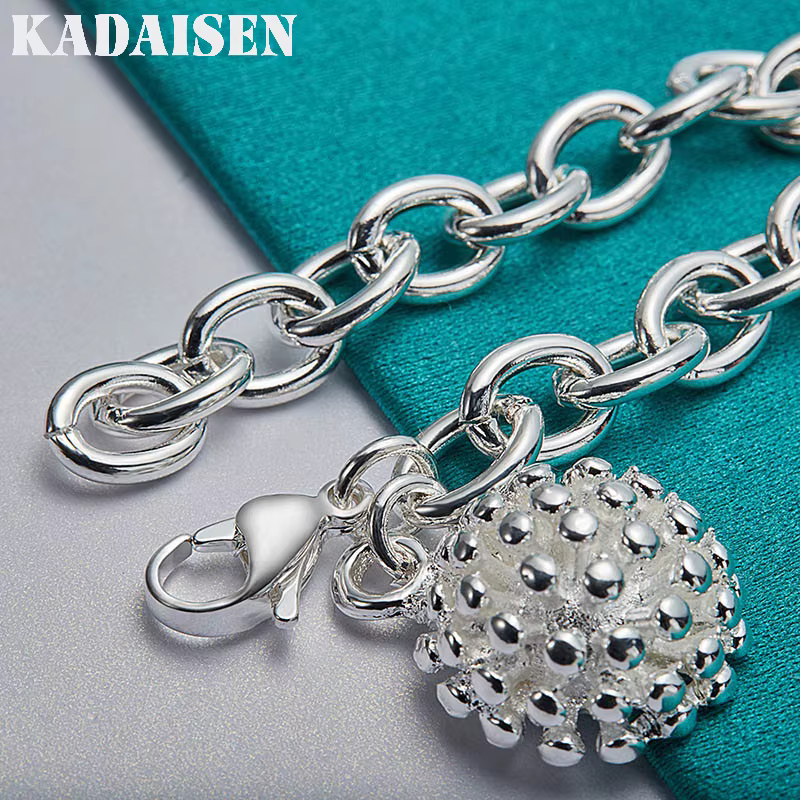 Bracelet en argent sterling 925 avec pendentif corail pour femme, bijou de charme pour mariage et fête