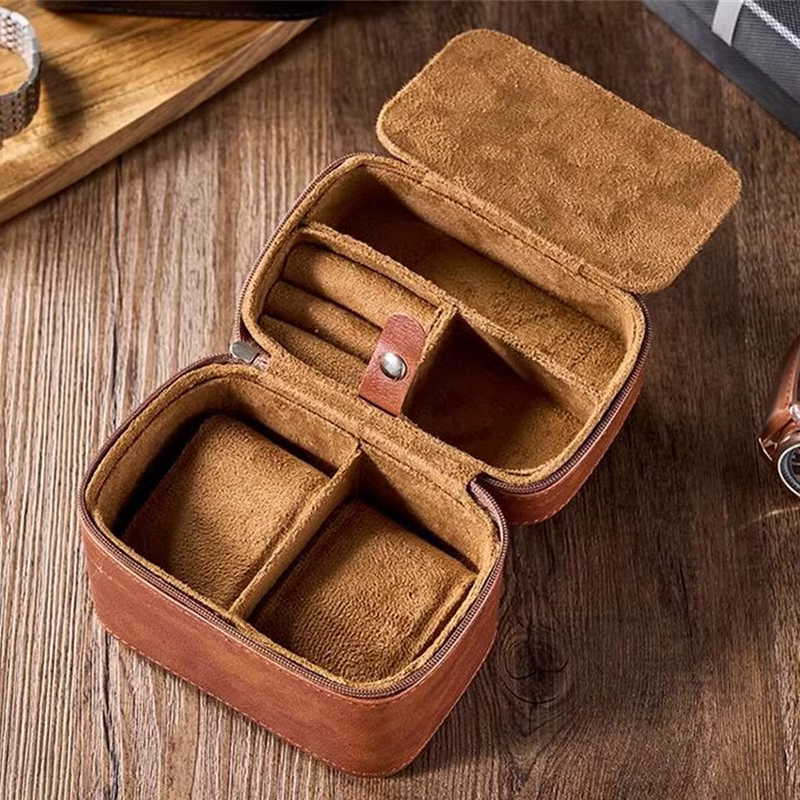 Boîte de montre de luxe Vintage en cuir
