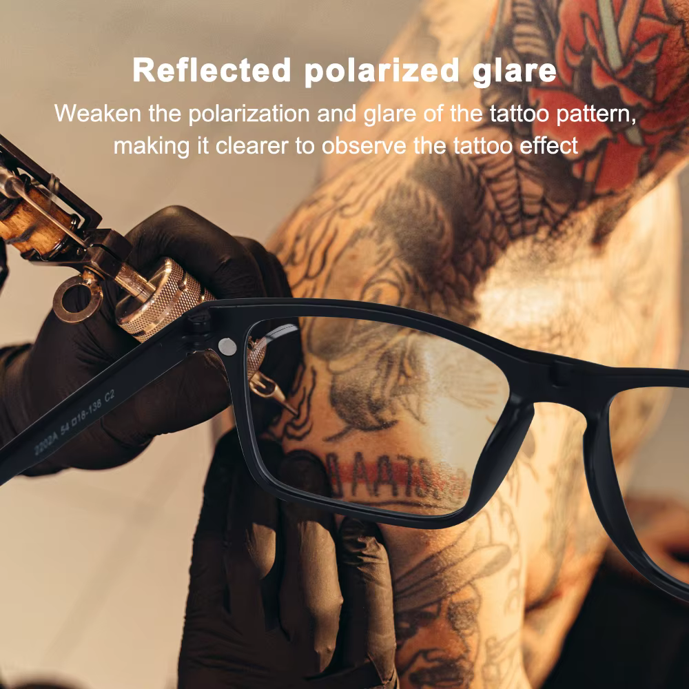 Lunettes de soleil polarisées pour tatouage, verres de Protection, lentille à Adsorption magnétique, filtre de tatouage réfléchissant, accessoires