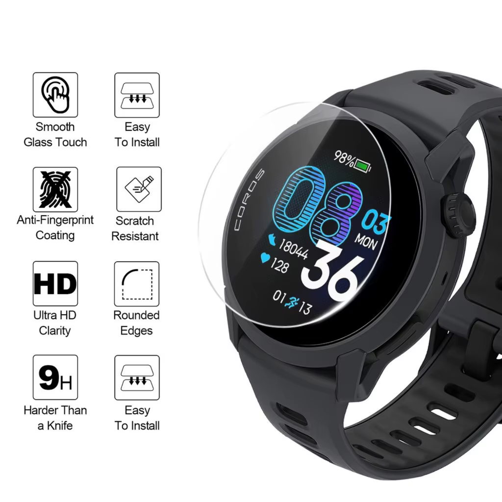 Verre transparent HD 2.5D pour montre intelligente Coros Pace 2 4 3 PRO