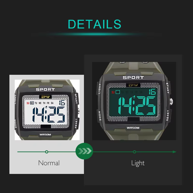 Montre numérique surdimensionnée TPW