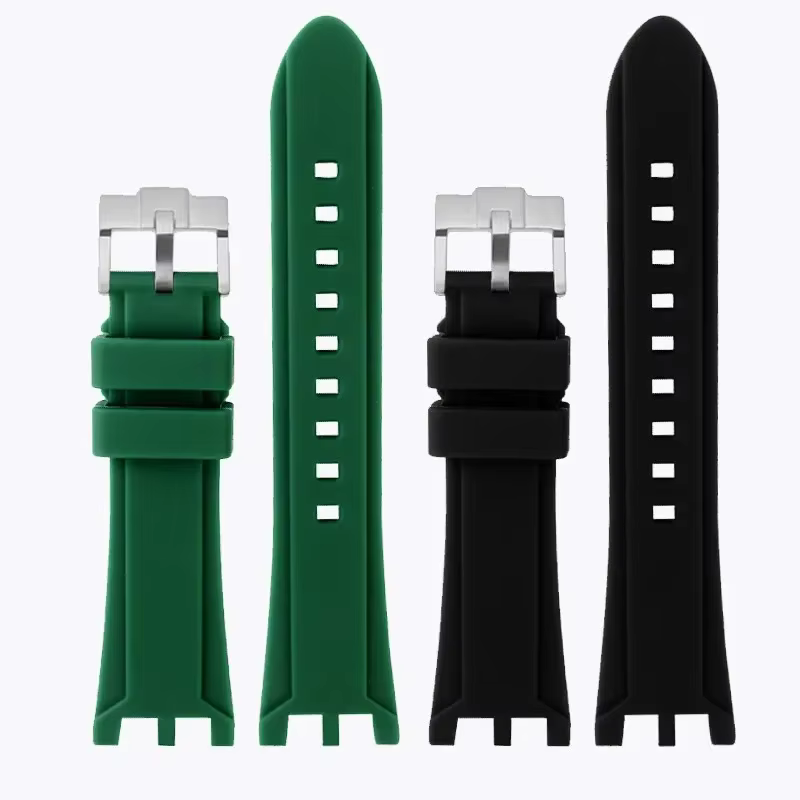 Bracelet de montre en caoutchouc pour Versace V-RACE double série concave convexe silicone