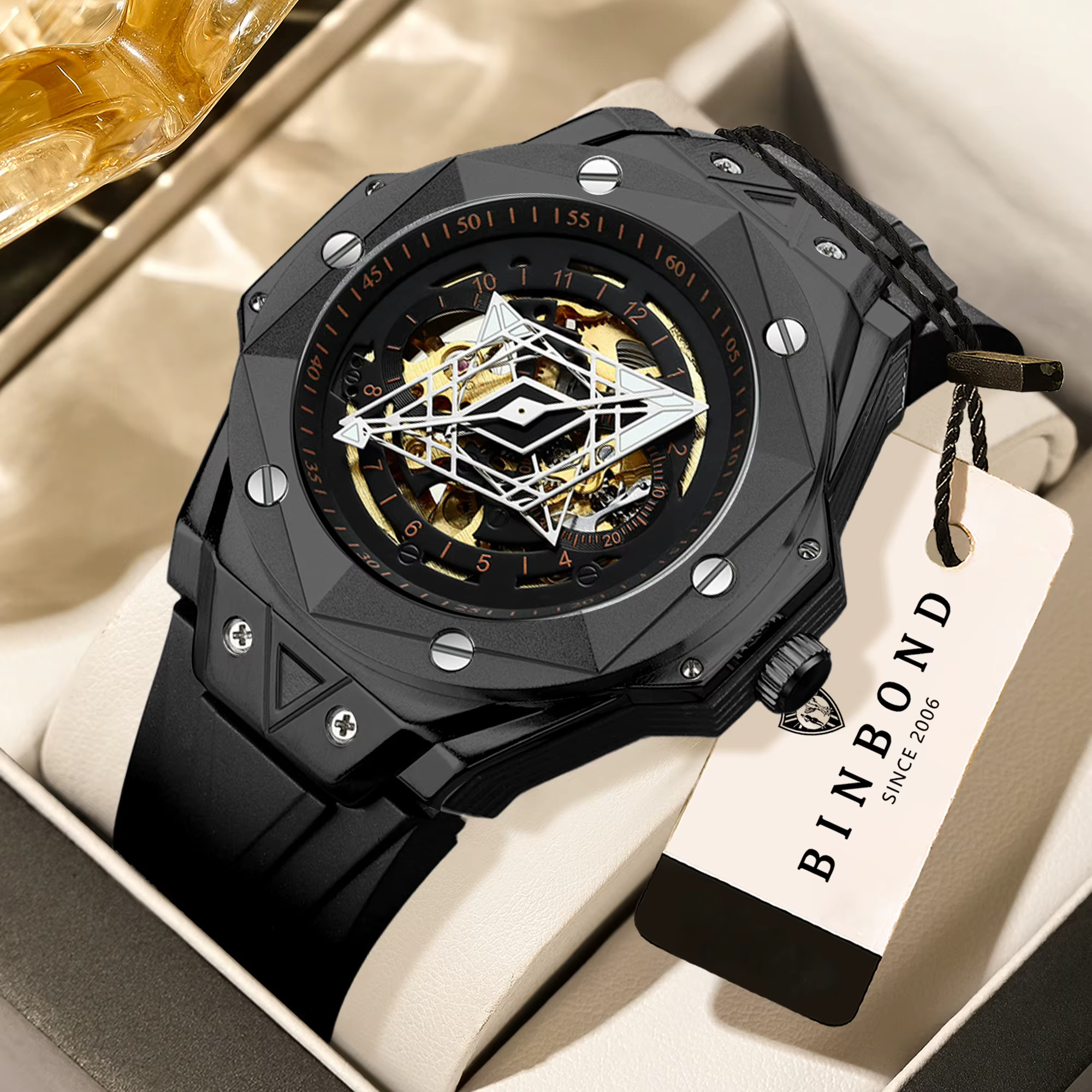 Montre homme automatique de luxe BINBOND