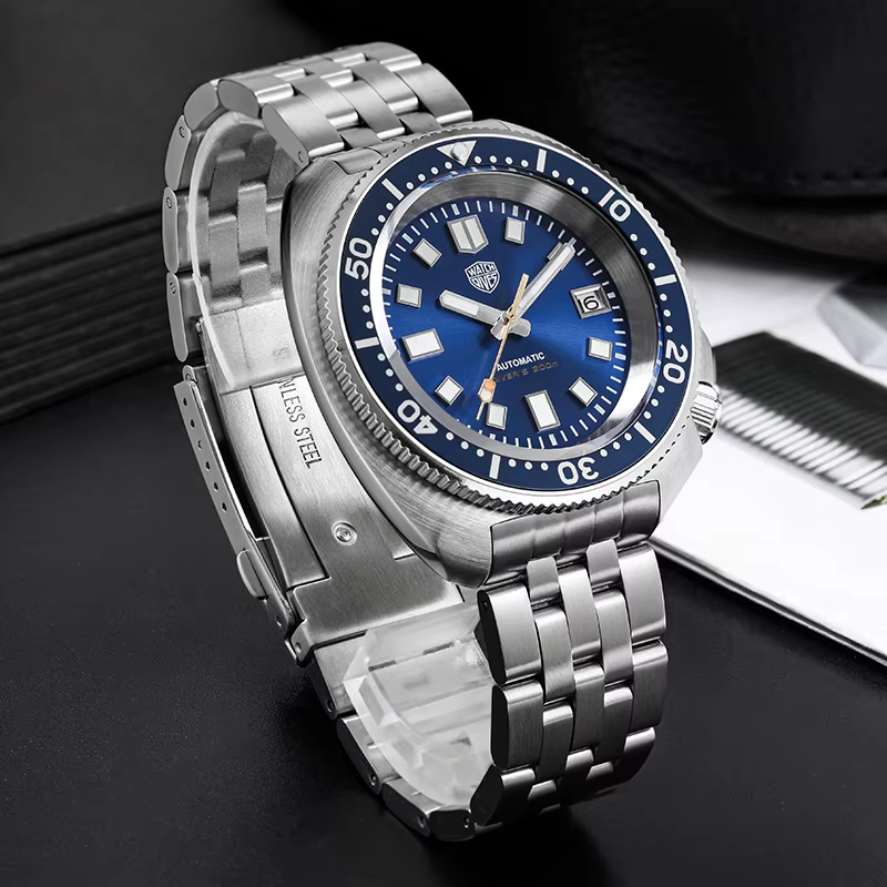 Watchdives PVD WD6105 montre de plongée tortue NH35 mouvement automatique 200M étanche saphir cristal acier inoxydable
