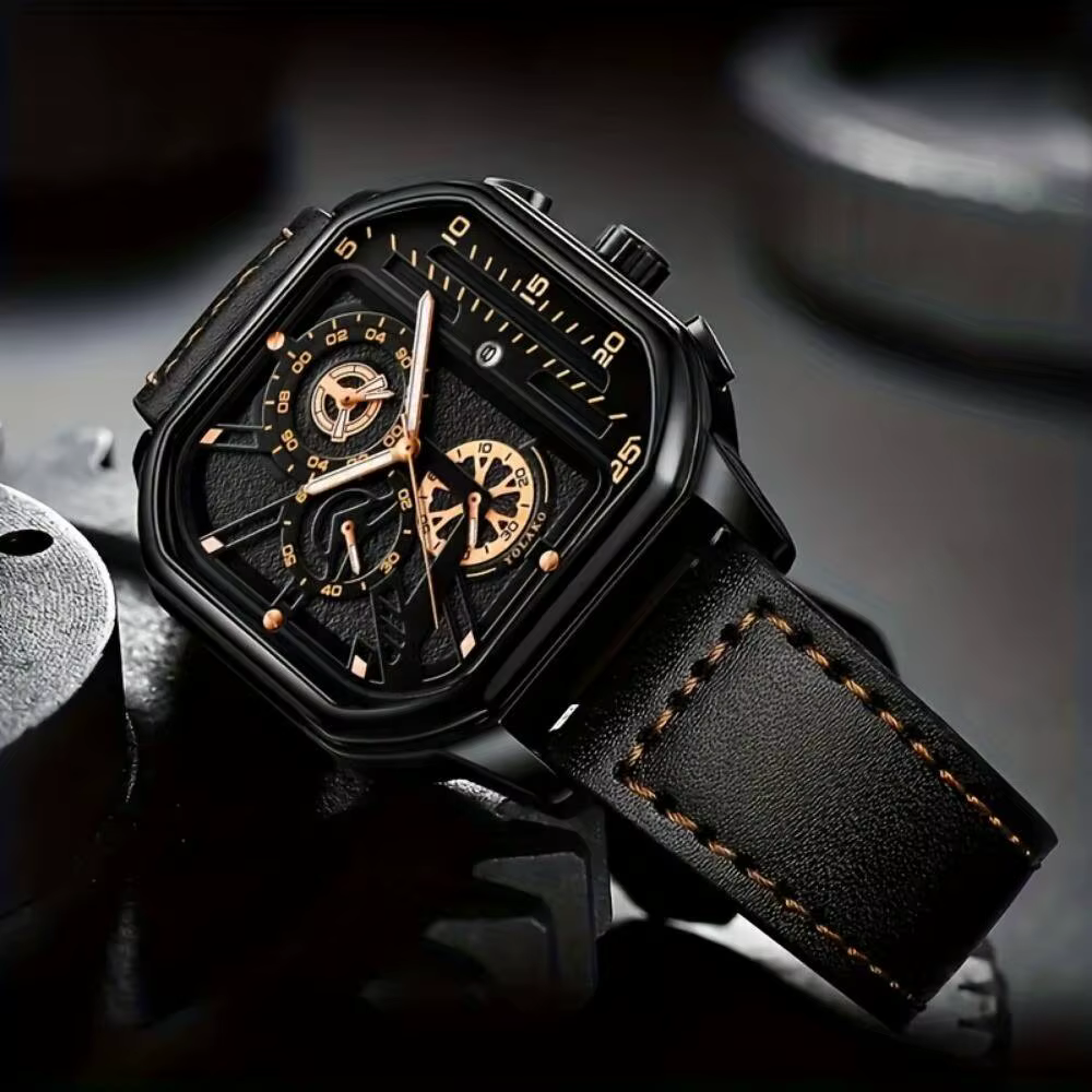 Montre de luxe pour homme avec grand cadran carré