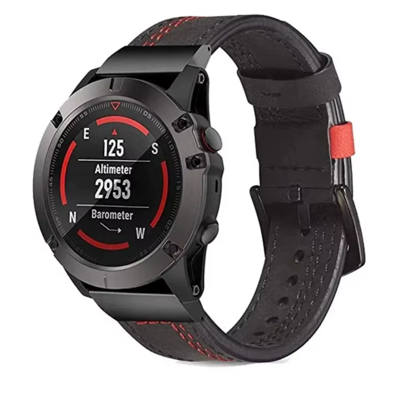 Bracelet en cuir pour Garmin Fenix 5X Plus 5 Fenix 6X 6 Fenix 7X Pro 8 Tactix 7 AMOLED Forerunner 965, sangle à dégagement rapide 26mm 22mm
