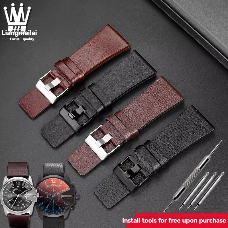 Bracelet de montre pour montres diesel DZ4386 1657 1399 1206 423 noir Band22mm 24mm 26mm 27mm 28mm 30mm 32mm véritable
