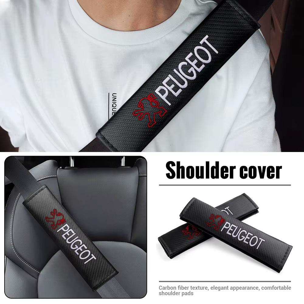 Ceinture de sécurité en cuir PU pour voiture, Protection des épaules, accessoires d'intérieur automobile pour Peugeot 208 308 207 107 508 607 106 406 407 307 206