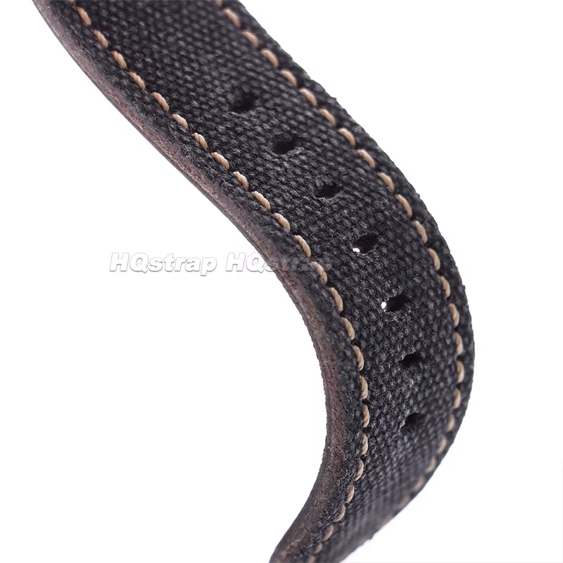 Bracelet de montre vintage en toile respirante 20mm 22mm 24mm