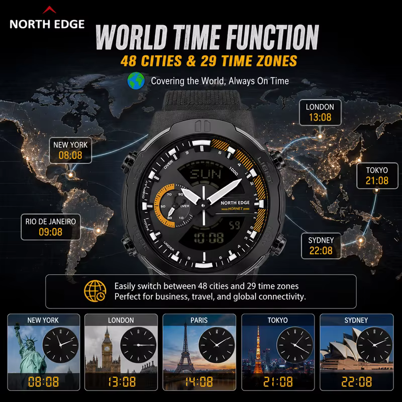 Montre numérique NORTH EDGE 2026 HORNET pour homme