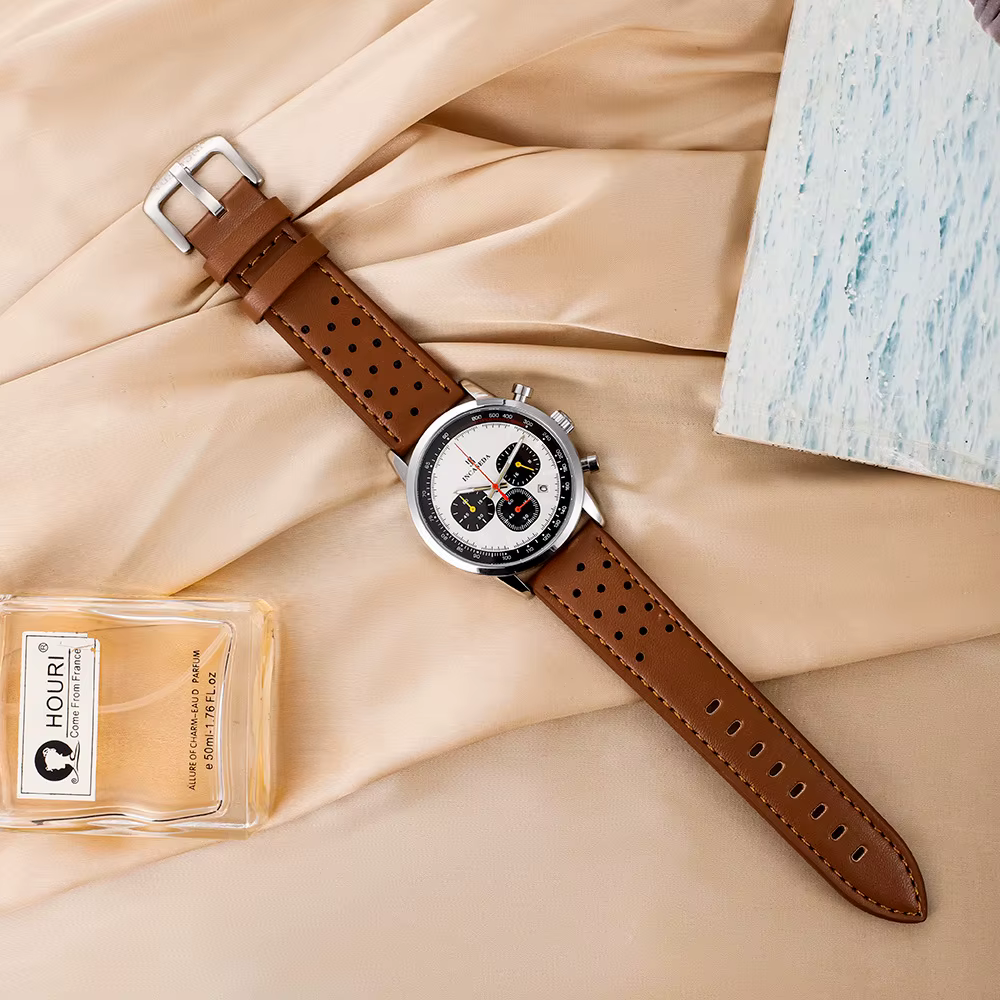 Montre chronographe sportive étanche à quartz lumineuse