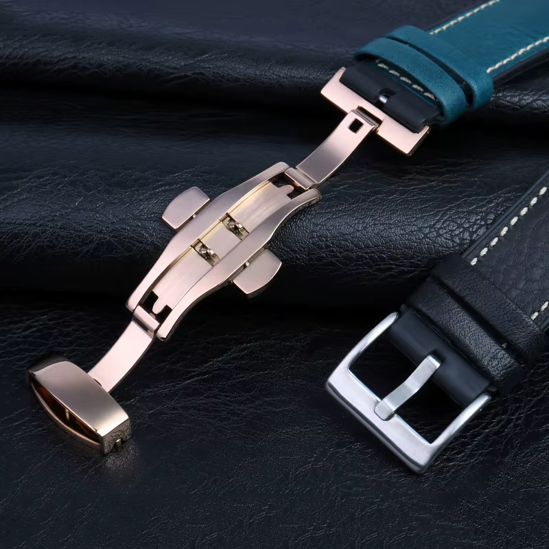 Bracelet de montre en cuir italien et Silicone