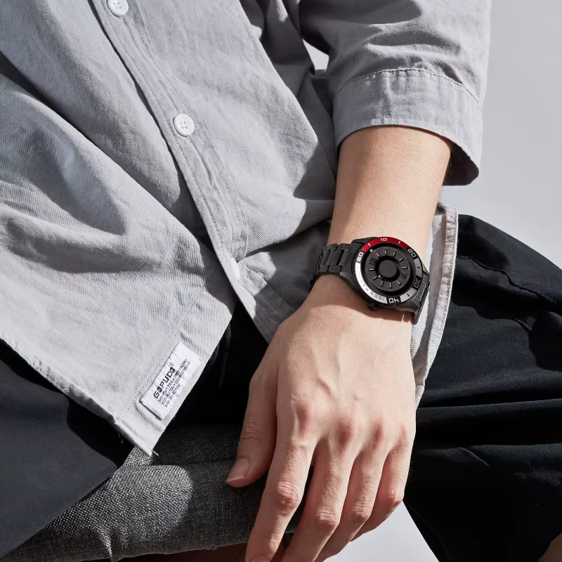 Montre à quartz magnétique de luxe pour homme EUTOUR