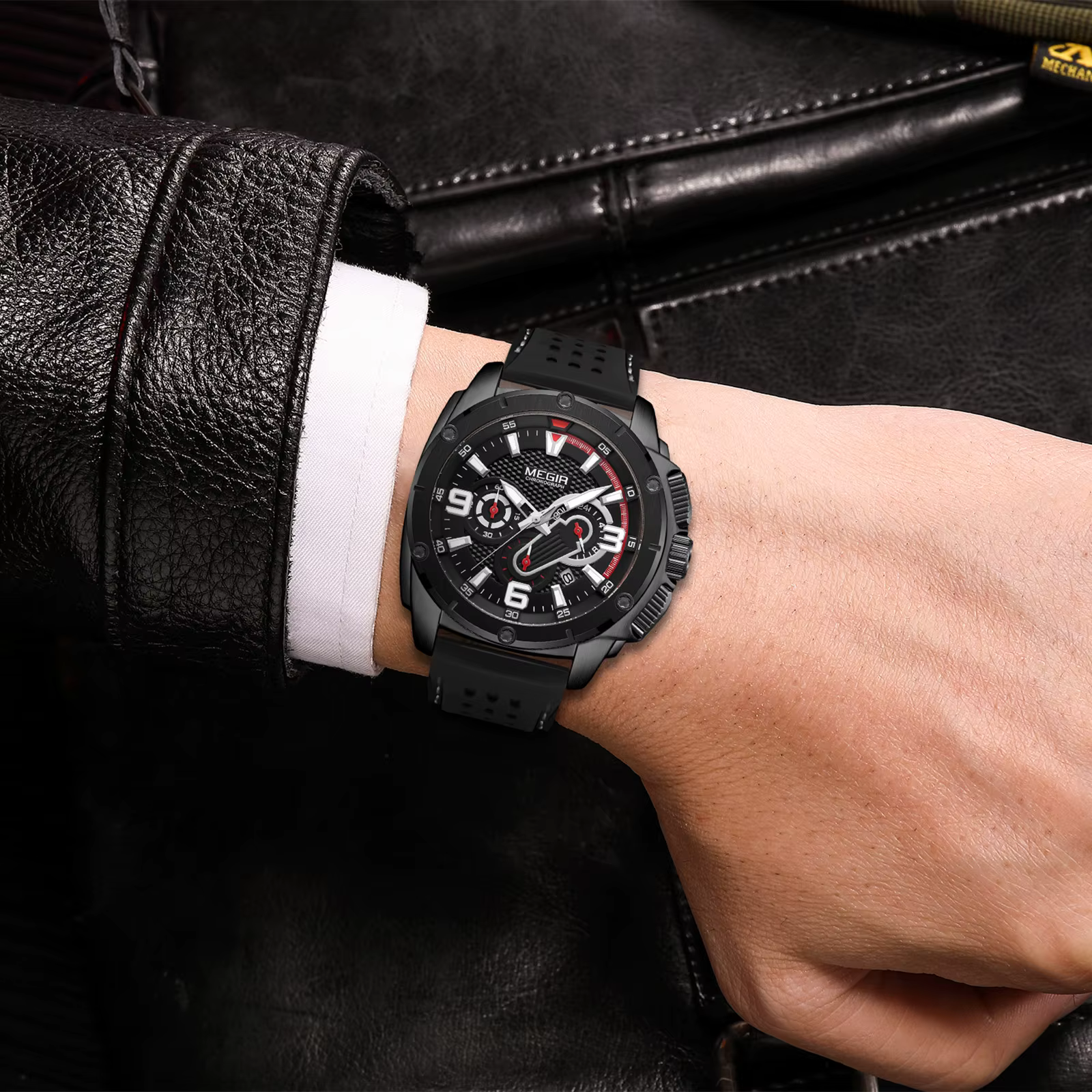 Montres de sport à quartz chronographe MEGIR pour hommes