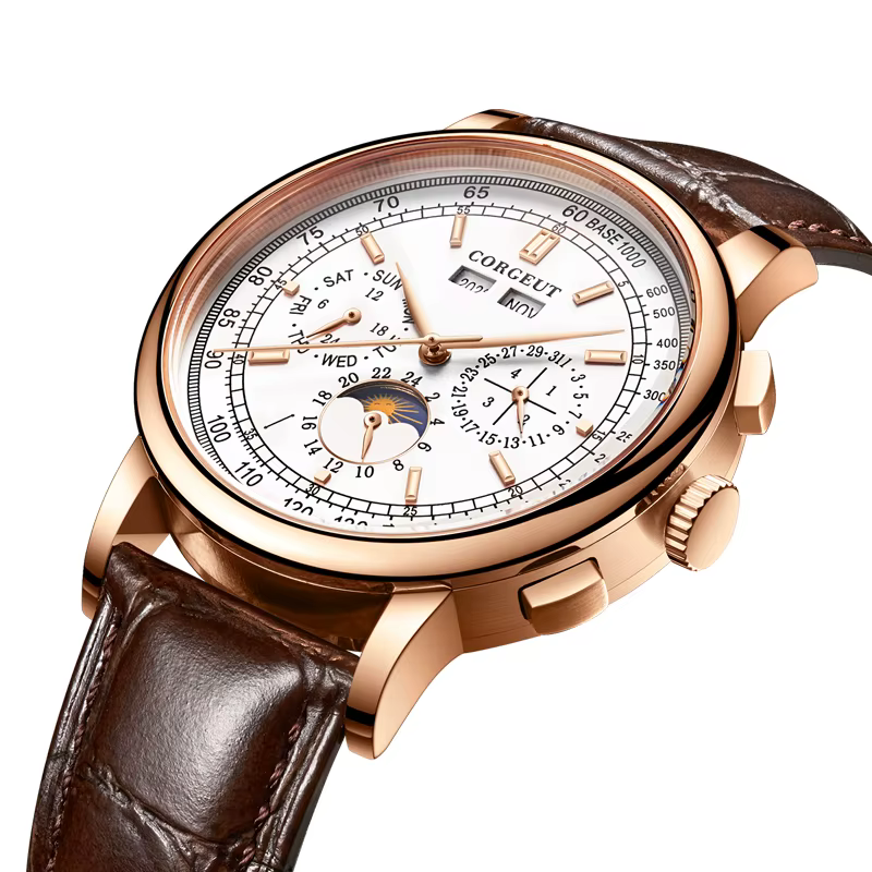 Logo personnalisé bricolage montres mécaniques automatiques pour homme d'affaires Multification Date jour mois année