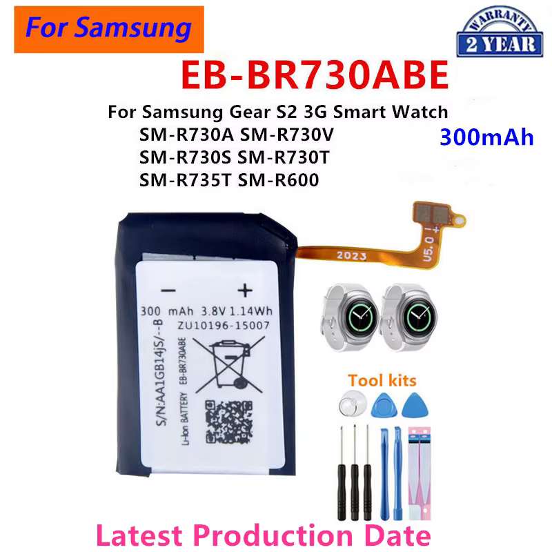 Nouvelle batterie EB-BR810ABU pour Samsung Galaxy Watch Gear S4 42mm/Gear Live/S2 classic/Gear 1/Active 1 2 3/Watch 3/Gear S/Gear 2