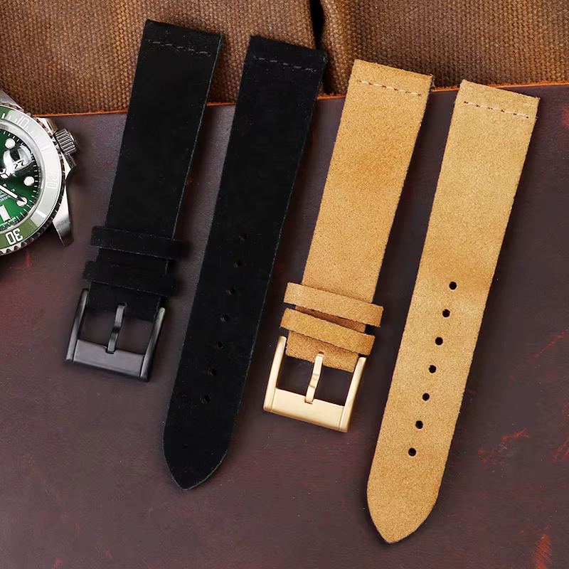Bracelet de montre en daim rétro fait à la main
