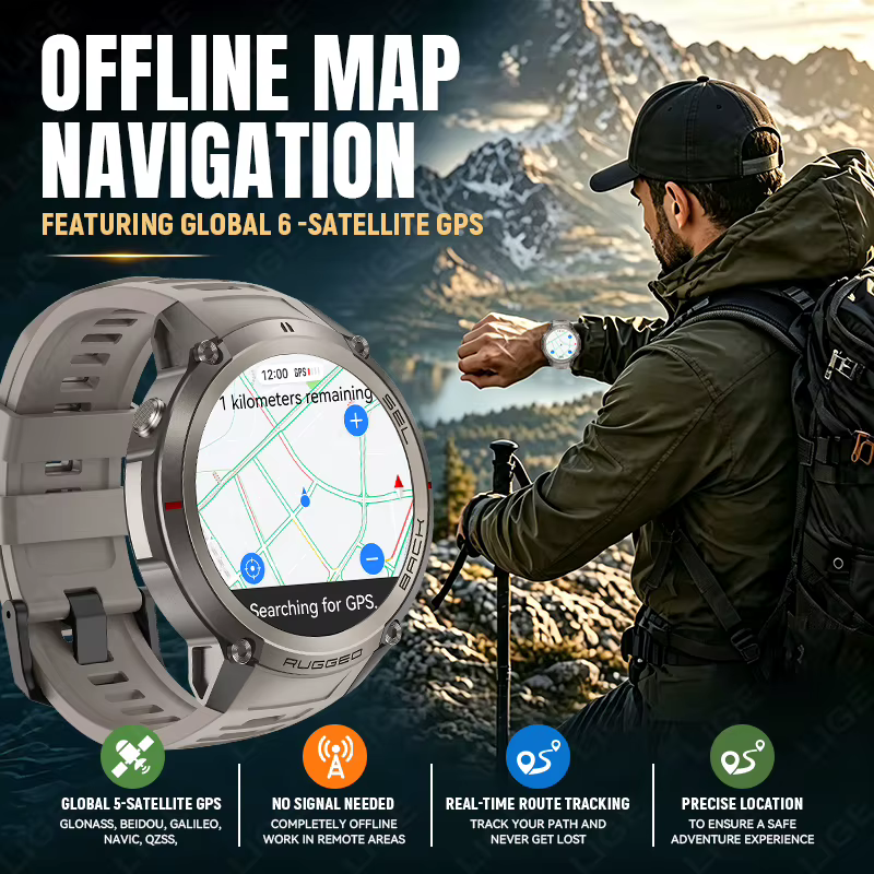 Montre connectée LIGE avec navigation GPS