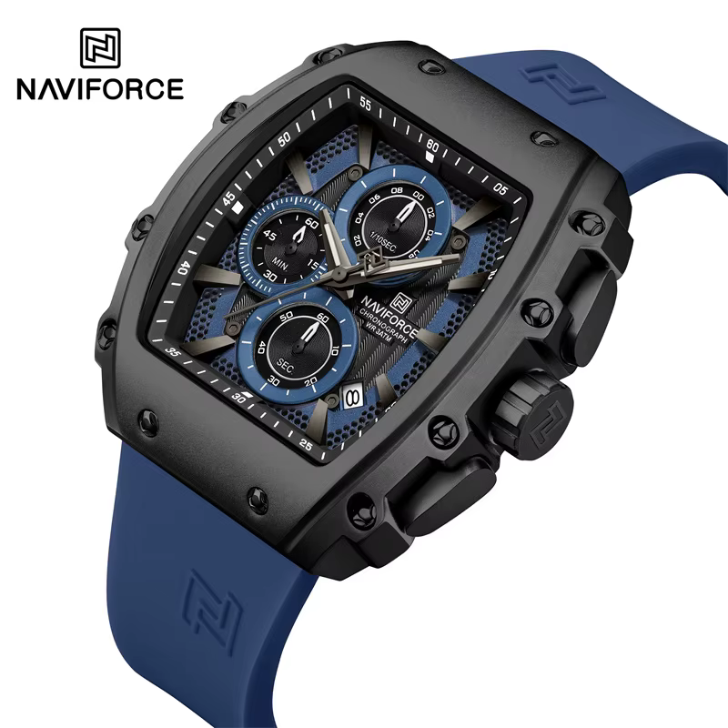 NAVIFORCE à la mode 2025 montres pour hommes multifonctionnel 30M étanche sport Quartz bracelet en Silicone horloge de luxe Reloj Hombre