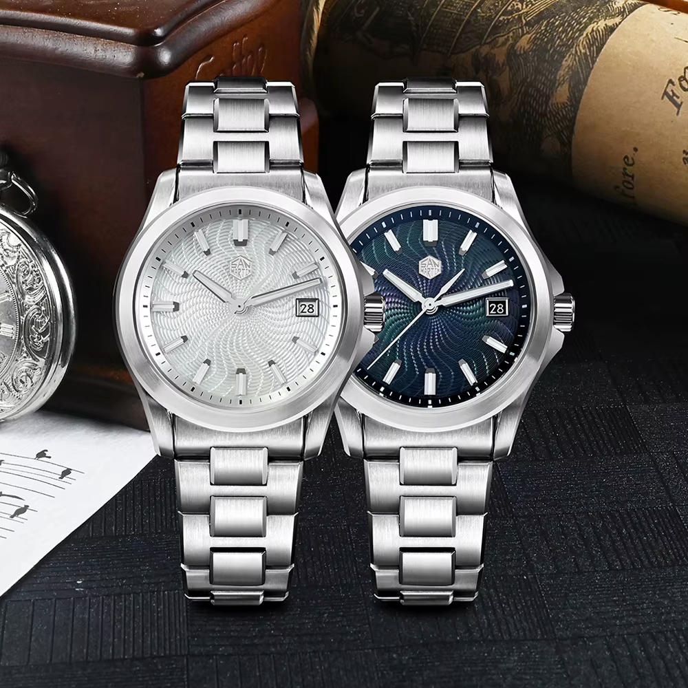 San Martin montre 39mm robe de luxe mis5 9015 montres mécaniques automatiques pour hommes avec vadrouille Guilloche 100m étanche SN0150