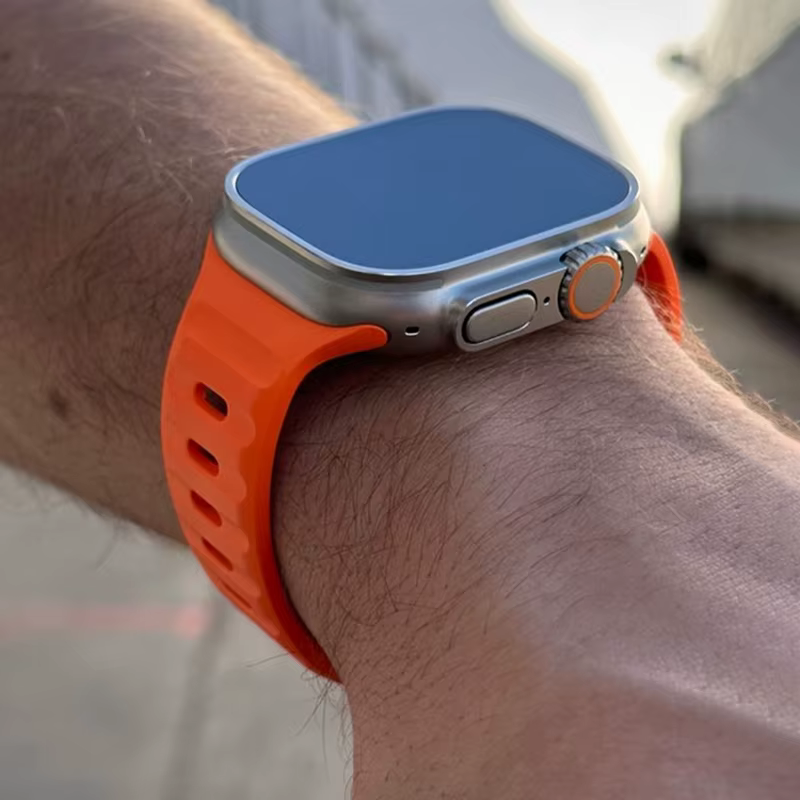 Bracelet en silicone pour Apple Watch 44mm 45mm 41mm 40mm + protecteurs d'écran