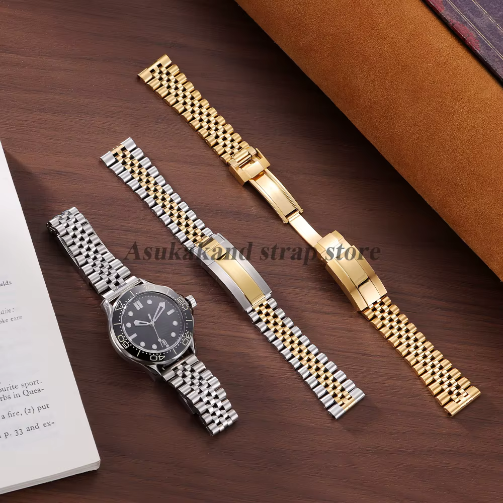 Bracelet de montre à extrémité incurvée de luxe pour Rolex DATEJUST, accessoires de Bracelet en acier inoxydable 20mm 21mm 22mm pour ceinture de montre en métal jubilé