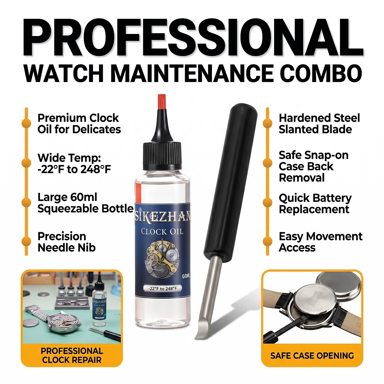 Kit complet d'outils de remplacement de piles de montre DIY