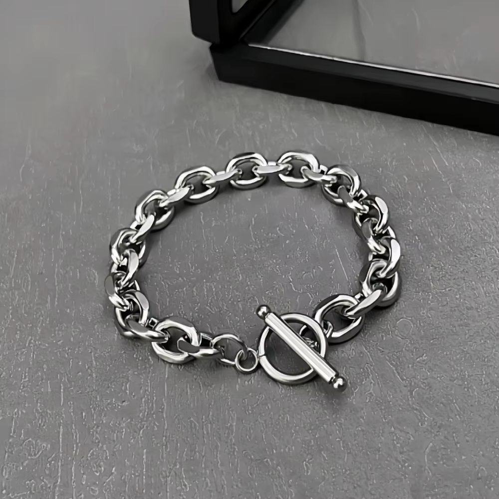 Bracelet Simple en acier inoxydable pour hommes et femmes