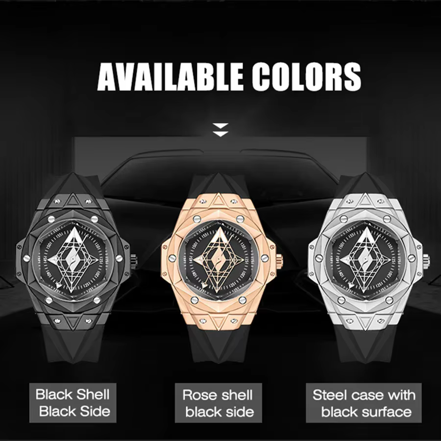 Montre-bracelet étanche à cadran creux pour homme
