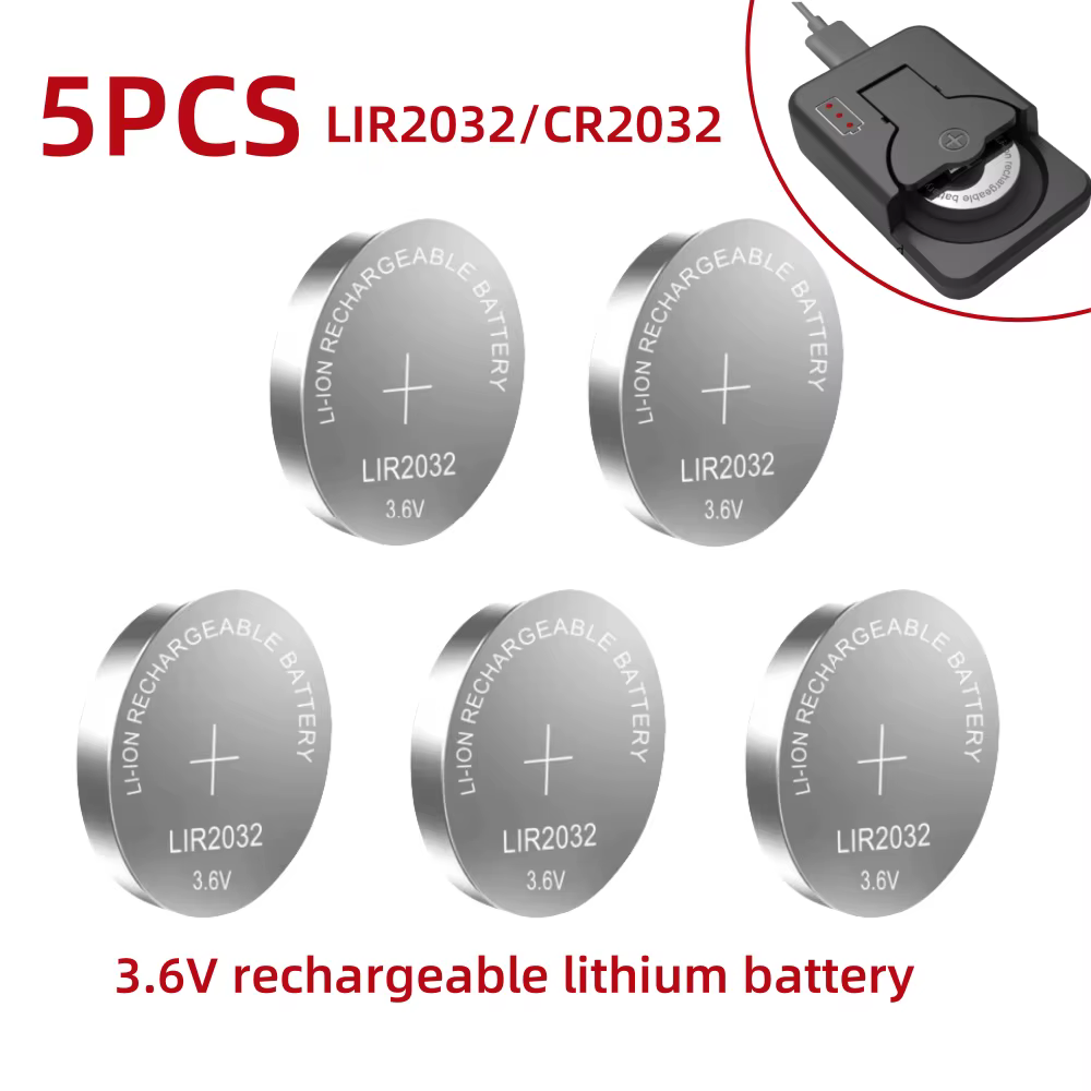 2-50 pièces LIR2032 batterie au Lithium Rechargeable 2032 charge peut remplacer 3.6 v 40mAH CR2032 pour montres pile bouton
