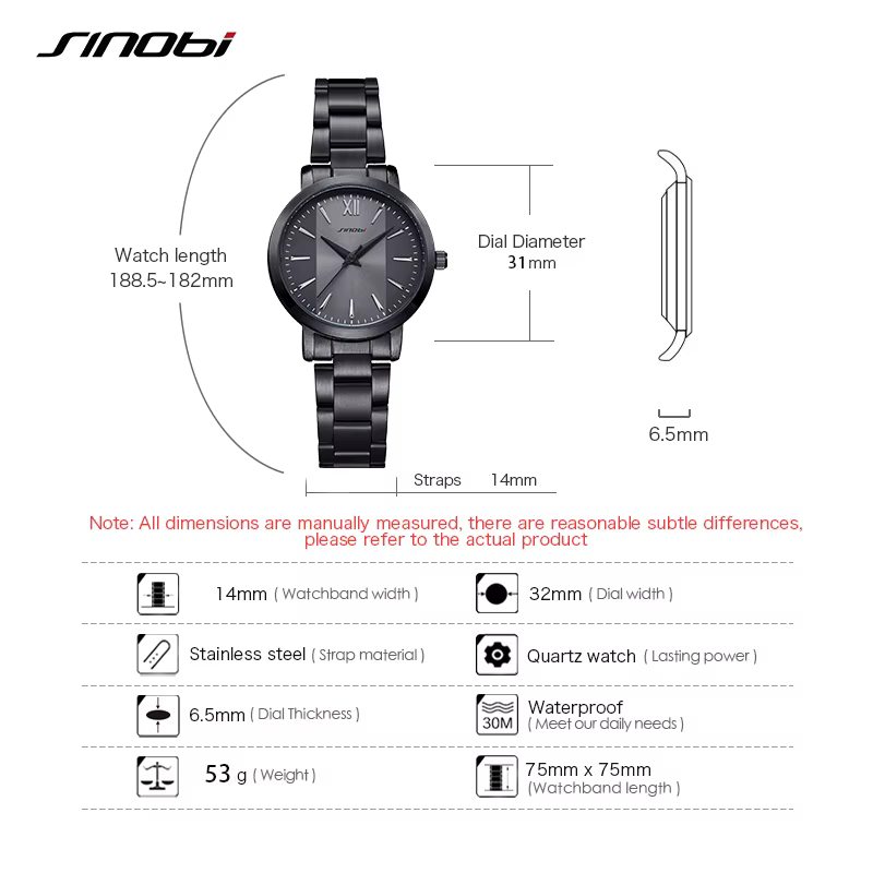 Sinobi-Montres à quartz élégantes pour femmes