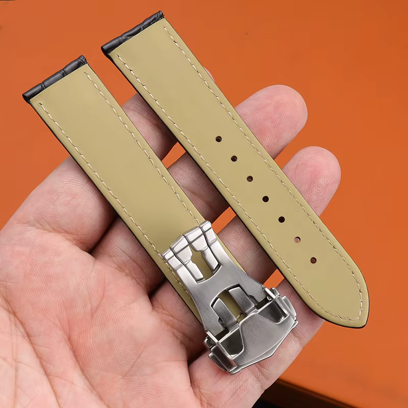 Pour Omega Crocodile bracelet De montre en cuir véritable De Ville hippocampe Super