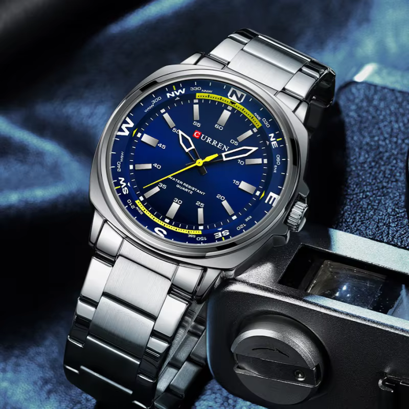 CURREN 8455 décontracté montre à Quartz pour hommes marque sport mode étanche bracelet en acier inoxydable créatif mâle horloge montres d'affaires