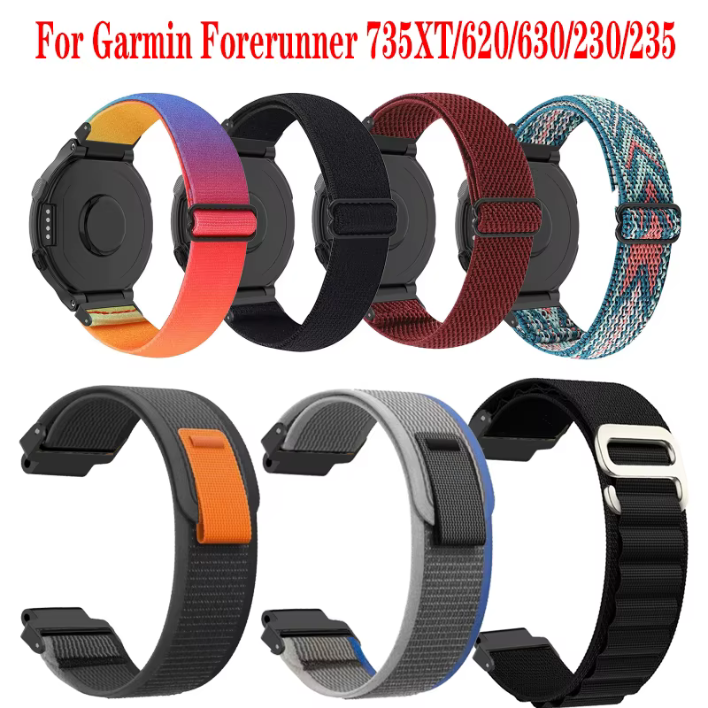 Bracelet en Nylon Trail Loop pour Garmin Forerunner 735XT 735 230 235 620 630