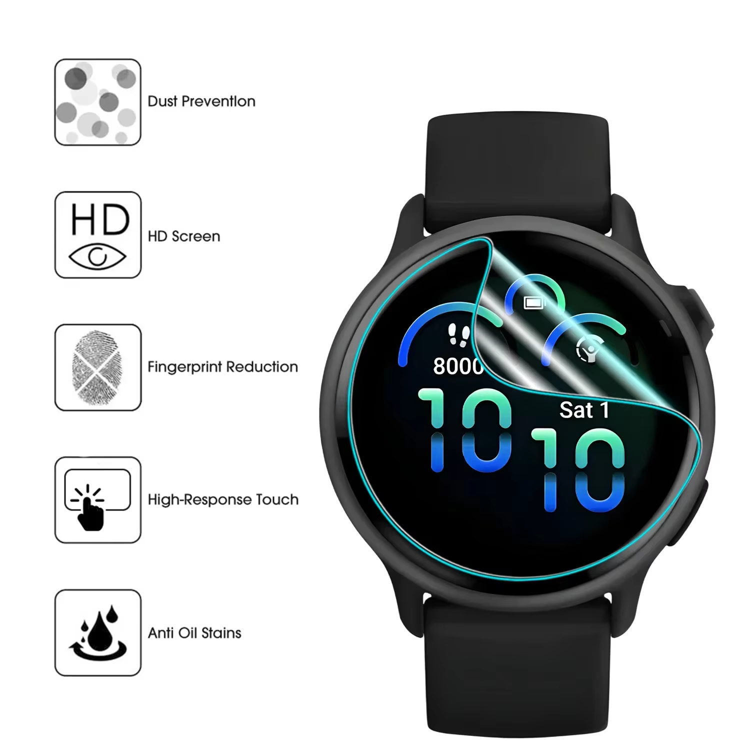 Protecteur d'écran, Film Hydrogel TPU pour montre intelligente Garmin Vivoactive 6 5 HD