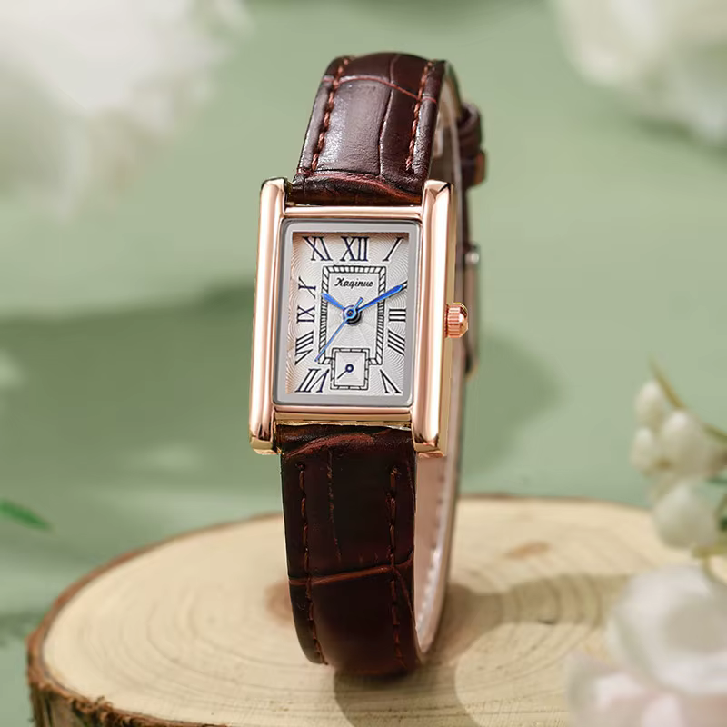 Mode femmes montre à Quartz rectangulaire cadran romain dames montres Simple étudiant cadeau