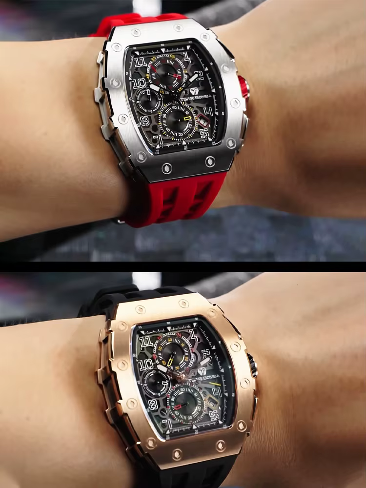 TSAR BOMBA Nouveau TB8204 montre pour hommes japon Quartz chronographe 50M étanche montre-bracelet mode Sport horloge