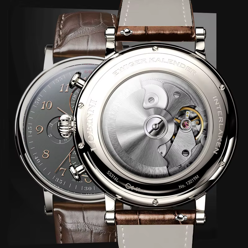 Montres pour hommes suisse LOBINNI marque de luxe calendrier perpétuel multi-fonction mouette automatique mécanique saphir L13019-6