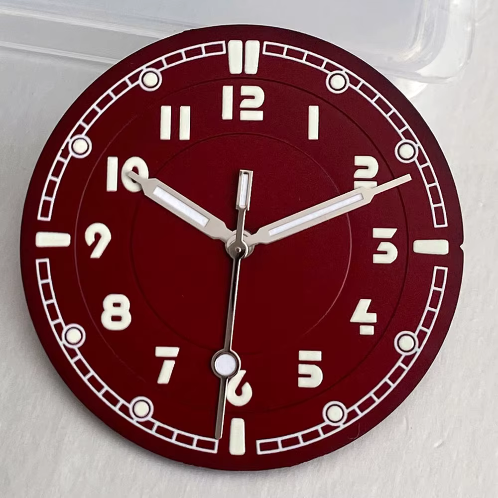 Cadran de montre noir et bleu 33,5 mm, aiguilles lumineuses compatibles avec les mouvements NH35, NH36, ETA 2824, PT500, pour montres de pilote et de plongée pour hommes, pièces et accessoires.