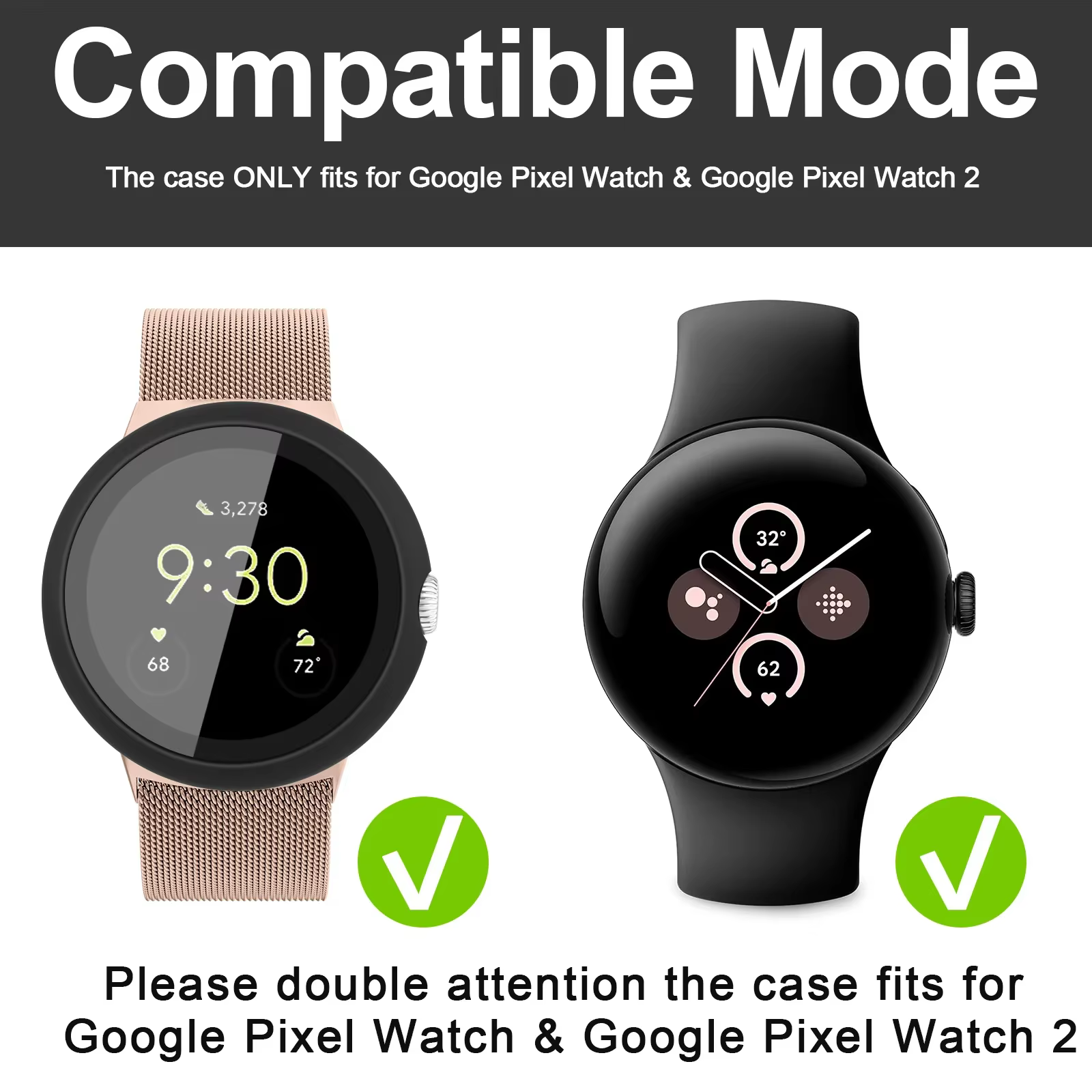 Verre + étui pour Google Pixel Watch PC